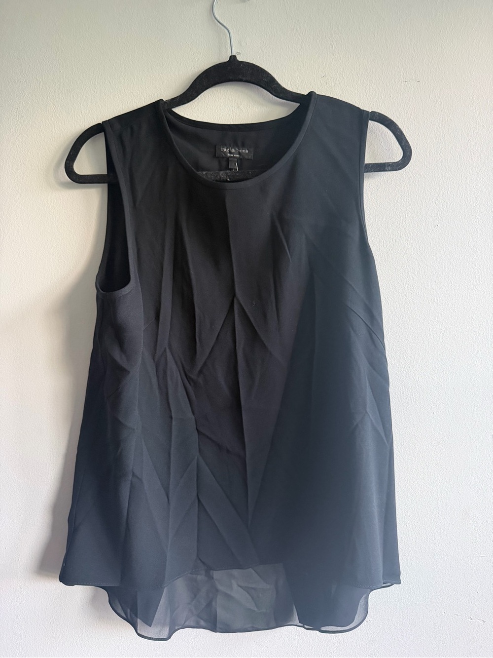 The Limited Black Sleeveless Chiffon Overlay Tank